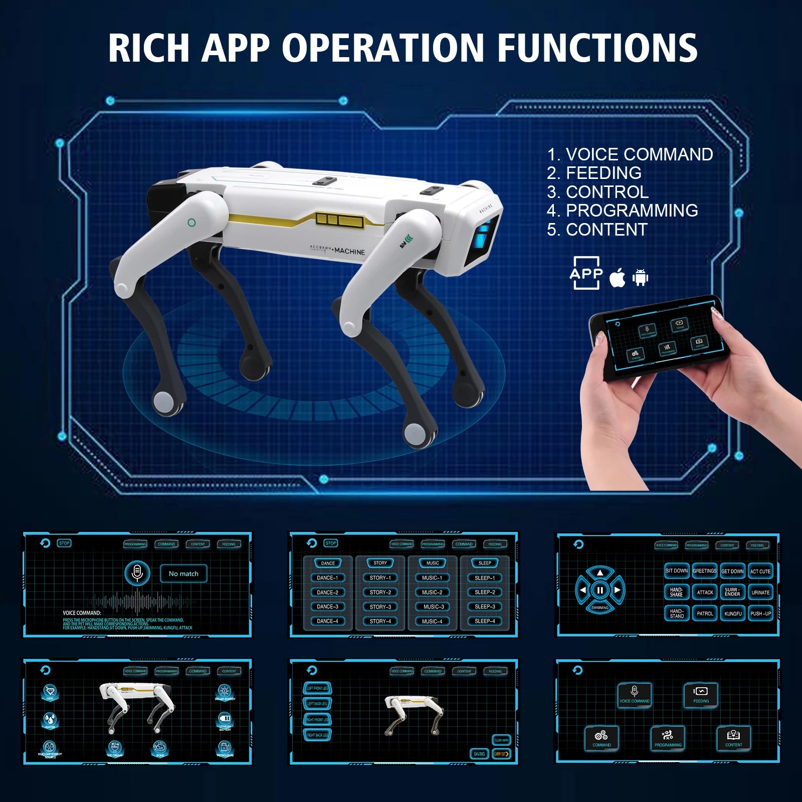 AI Robot Dog – Interactive Smart Pet with Voice Commands, App Control & Programmable Tricks