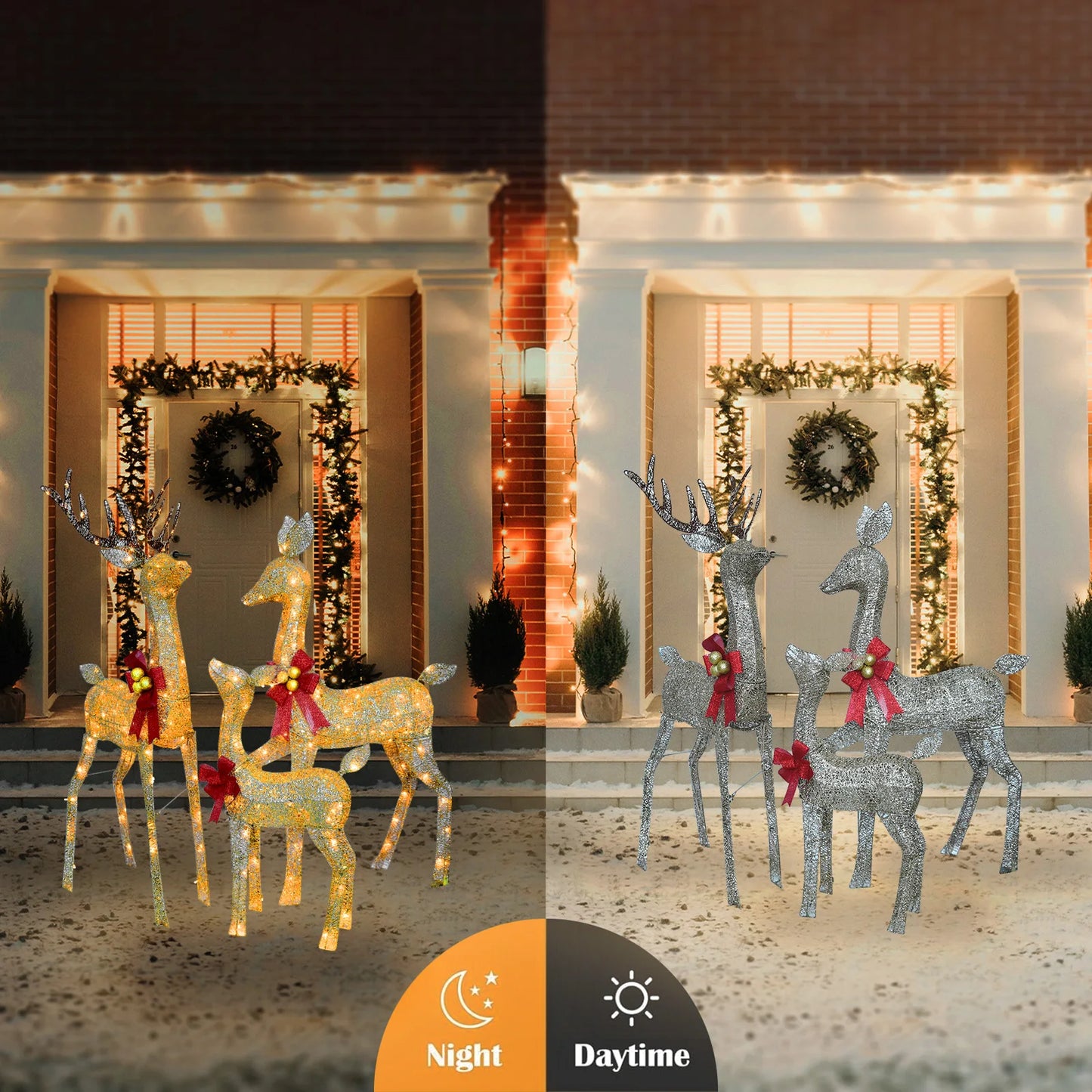 3D Lighted Reindeer Family – 3 Piece With 210 LED Lights