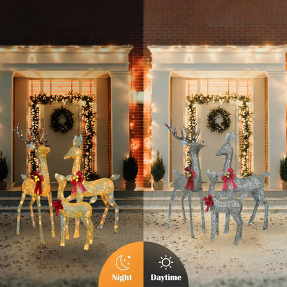 3D Lighted Reindeer Family – 3 Piece With 210 LED Lights