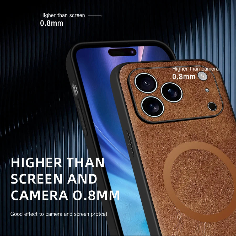 Luxury MagSafe Leather IPhone Case