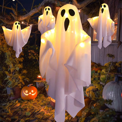 LED Hanging Ghost Lights – Spooky Halloween Decor