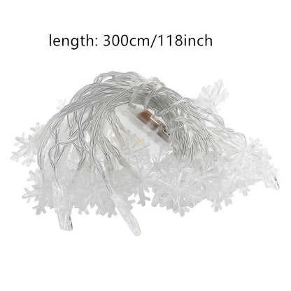 3M Snowflake LED String Curtain Lights