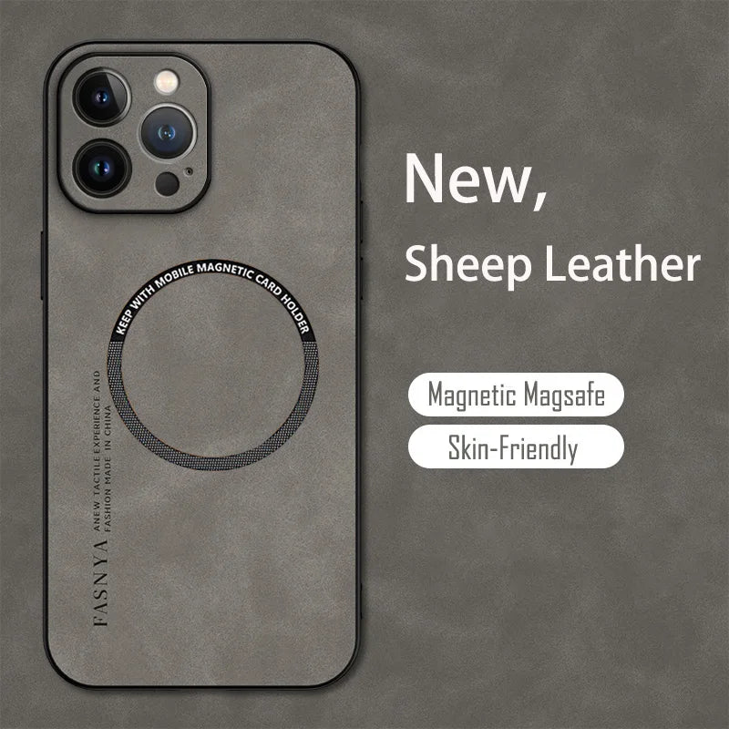 Vintage Sheepskin Leather MagSafe IPhone Case