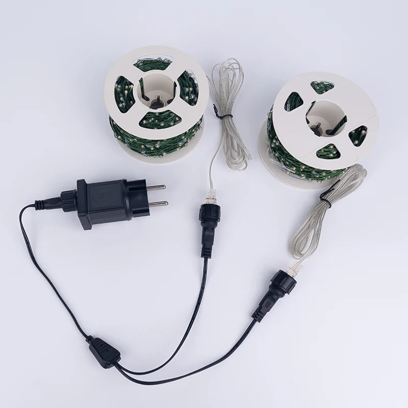 Twinkle Star Green Wire Christmas Fairy Lights