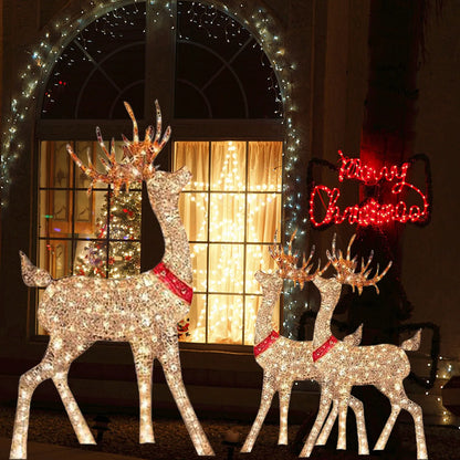 2D Christmas Outdoor Lighted Deer Decoration