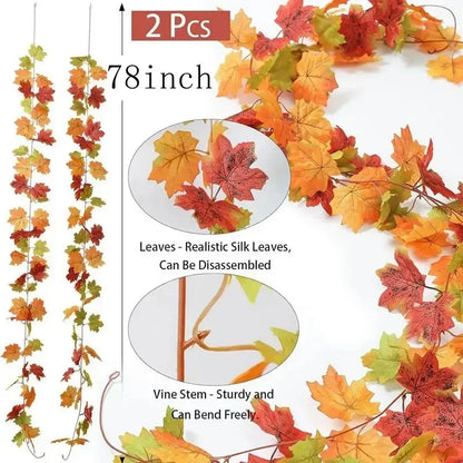 2M/78In - Artificial Fall Maple Leaf Garland