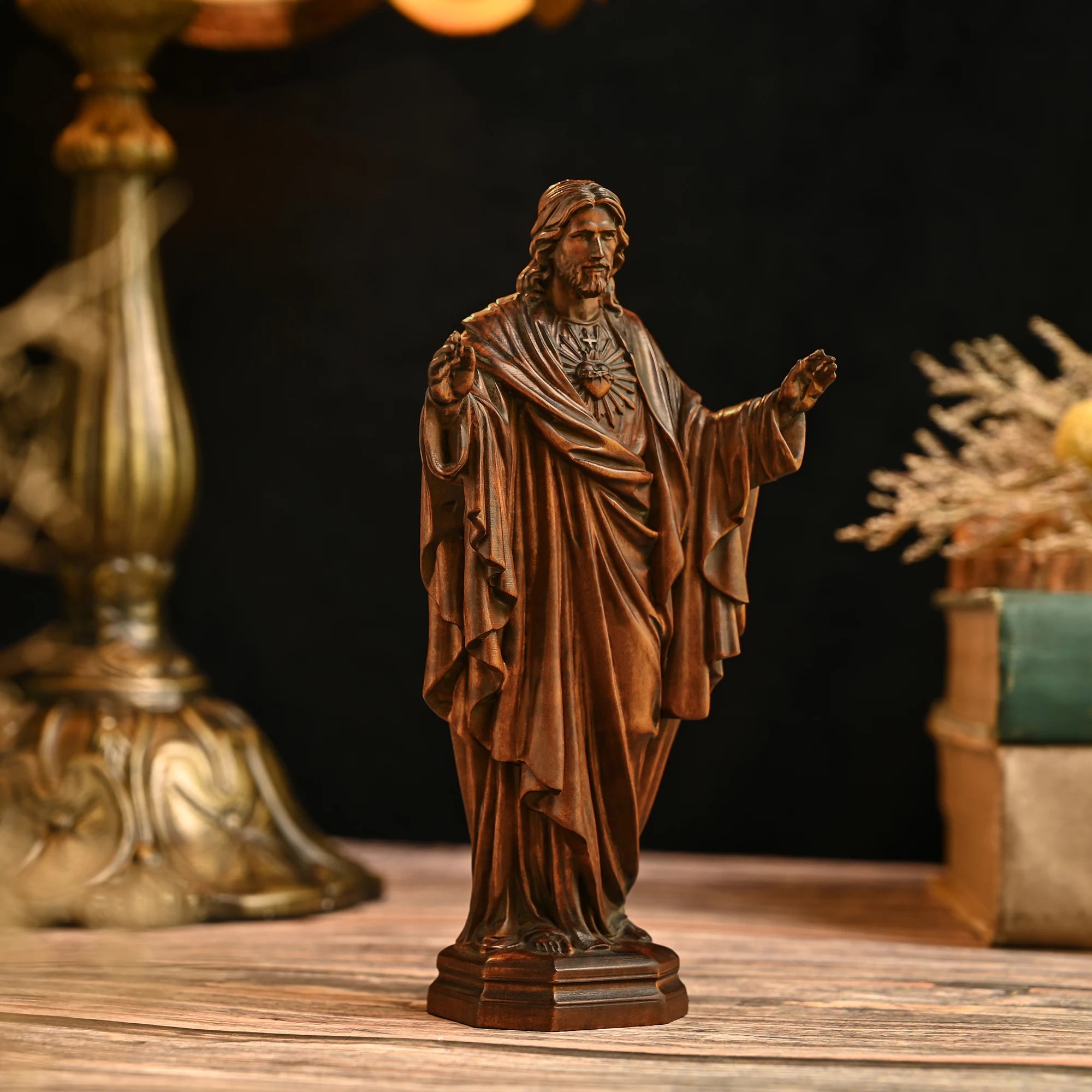 Sacred Heart of Jesus – Hand Carved Devotional Sculpture