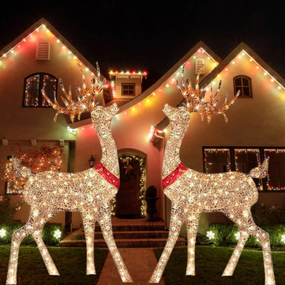 2D Christmas Outdoor Lighted Deer Decoration