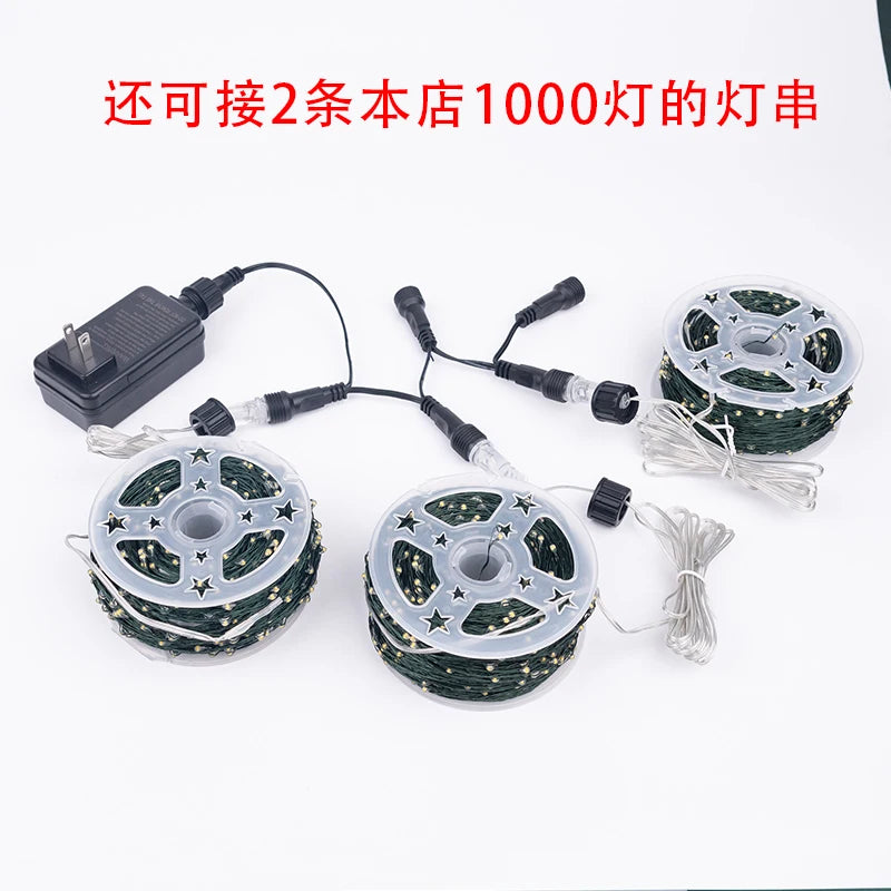 Twinkle Star Green Wire Christmas Fairy Lights