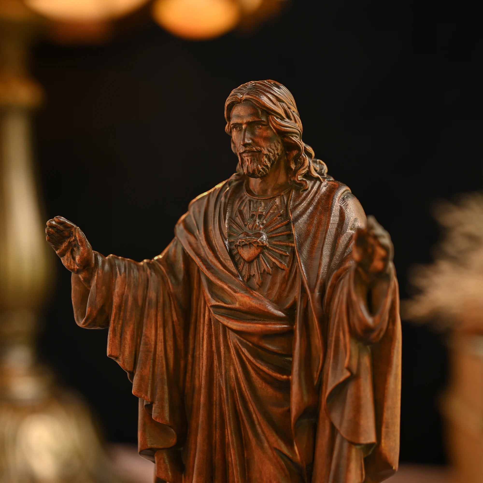Sacred Heart of Jesus – Hand Carved Devotional Sculpture