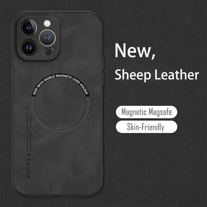 Vintage Sheepskin Leather MagSafe IPhone Case