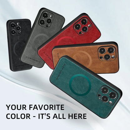 Luxury MagSafe Leather IPhone Case