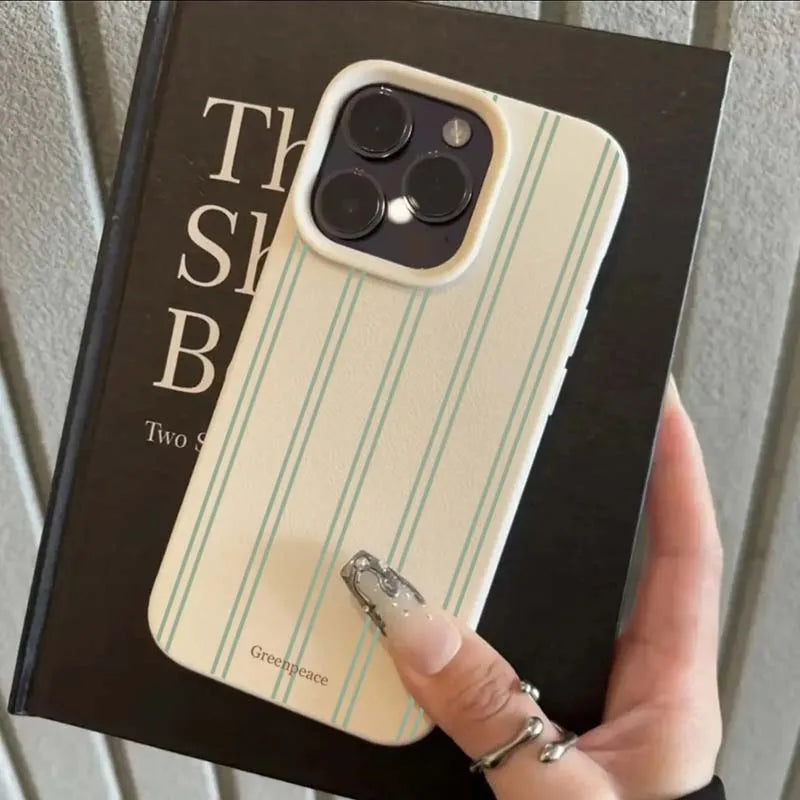 Green Stripe Lichee iPhone Case