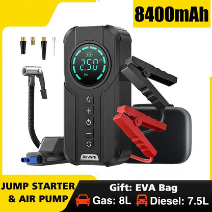 GO Portable Car Jump Starter & Air Compressor – 4 in 1 Tire Inflator, Power Bank & Emergency Battery Booster
