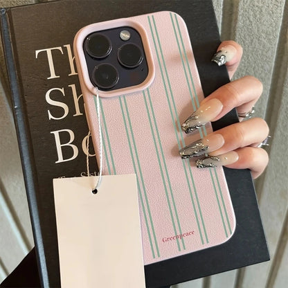 Green Stripe Lichee iPhone Case