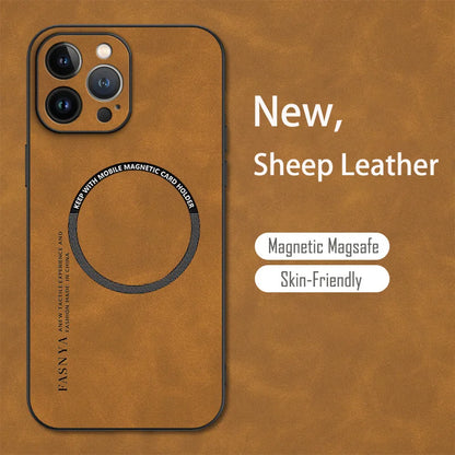 Vintage Sheepskin Leather MagSafe IPhone Case
