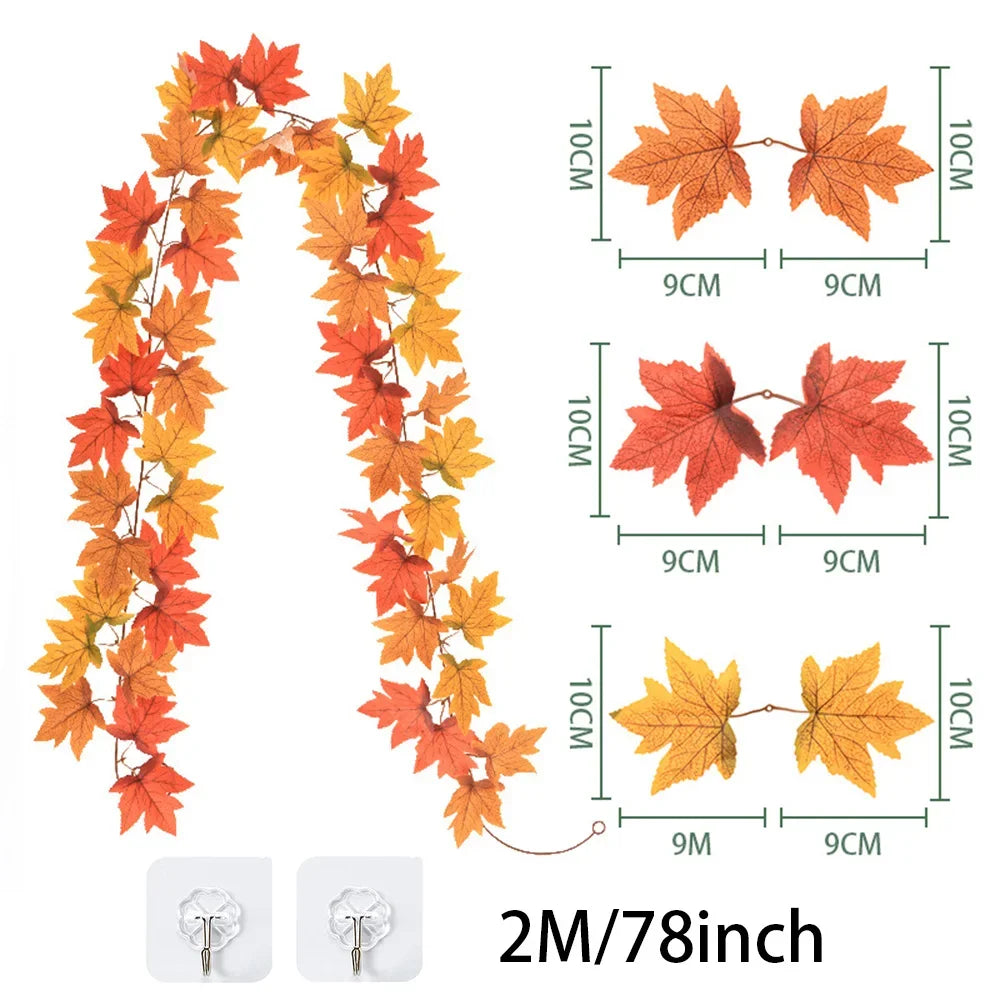 2M/78In - Artificial Fall Maple Leaf Garland