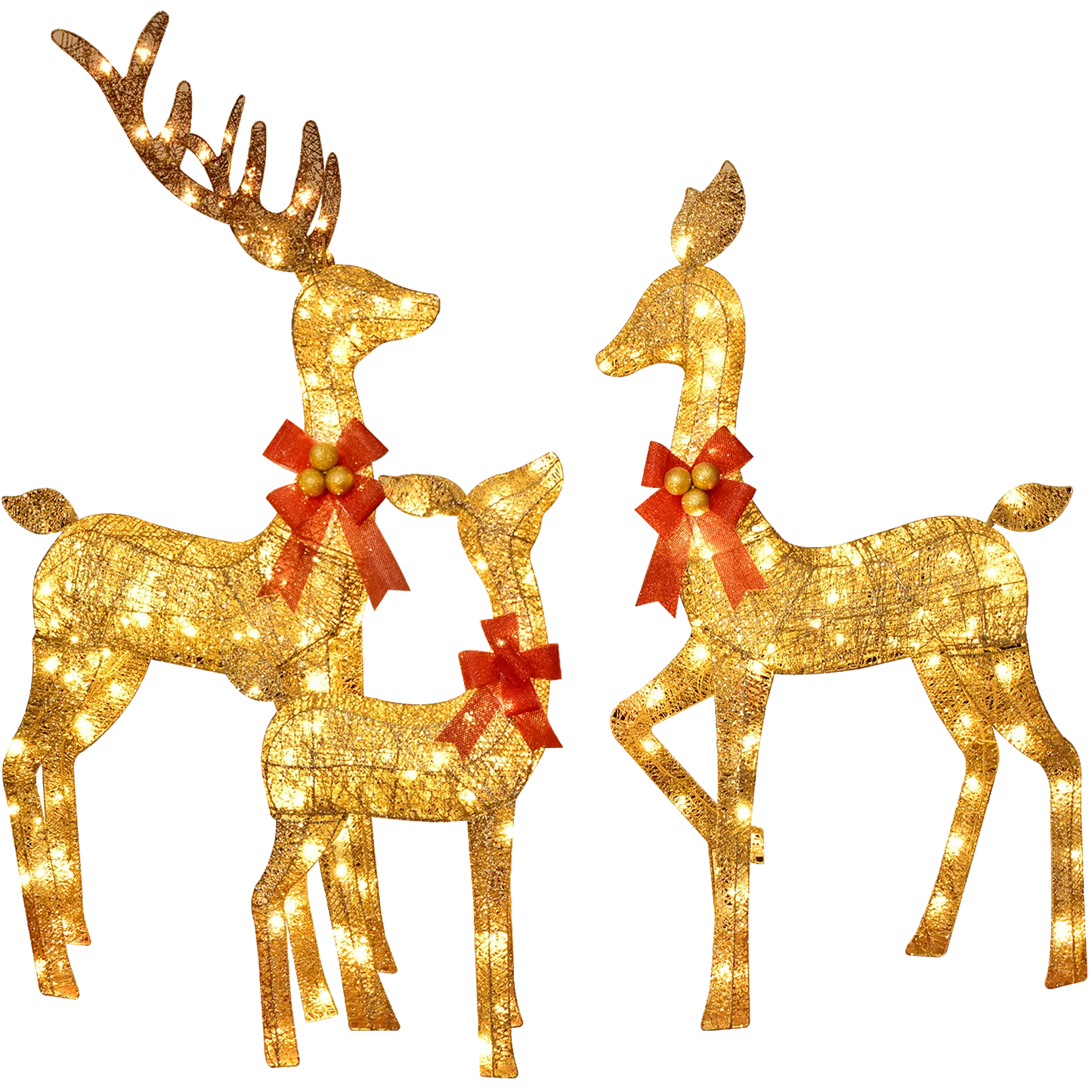 3D Lighted Reindeer Family – 3 Piece With 210 LED Lights