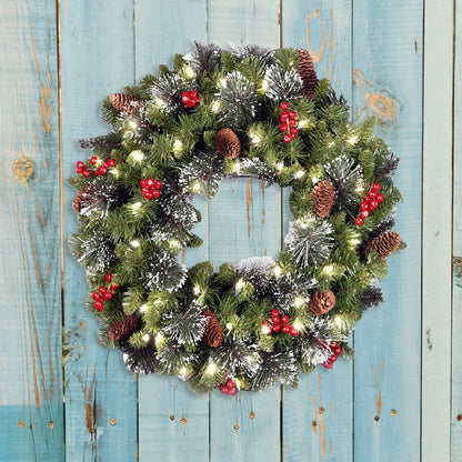 Glowing Pinecone Holiday Wreath