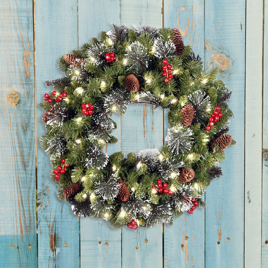 Glowing Pinecone Holiday Wreath