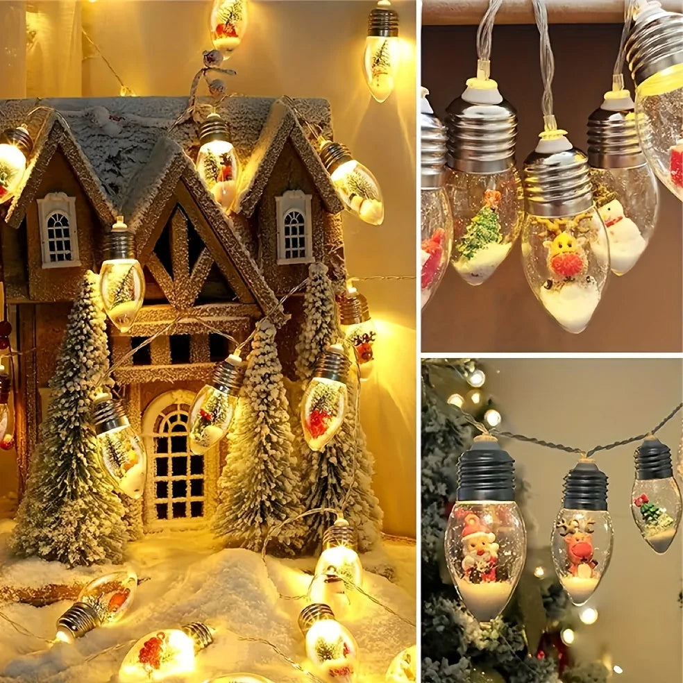 10 LED Snow Globe String Lights
