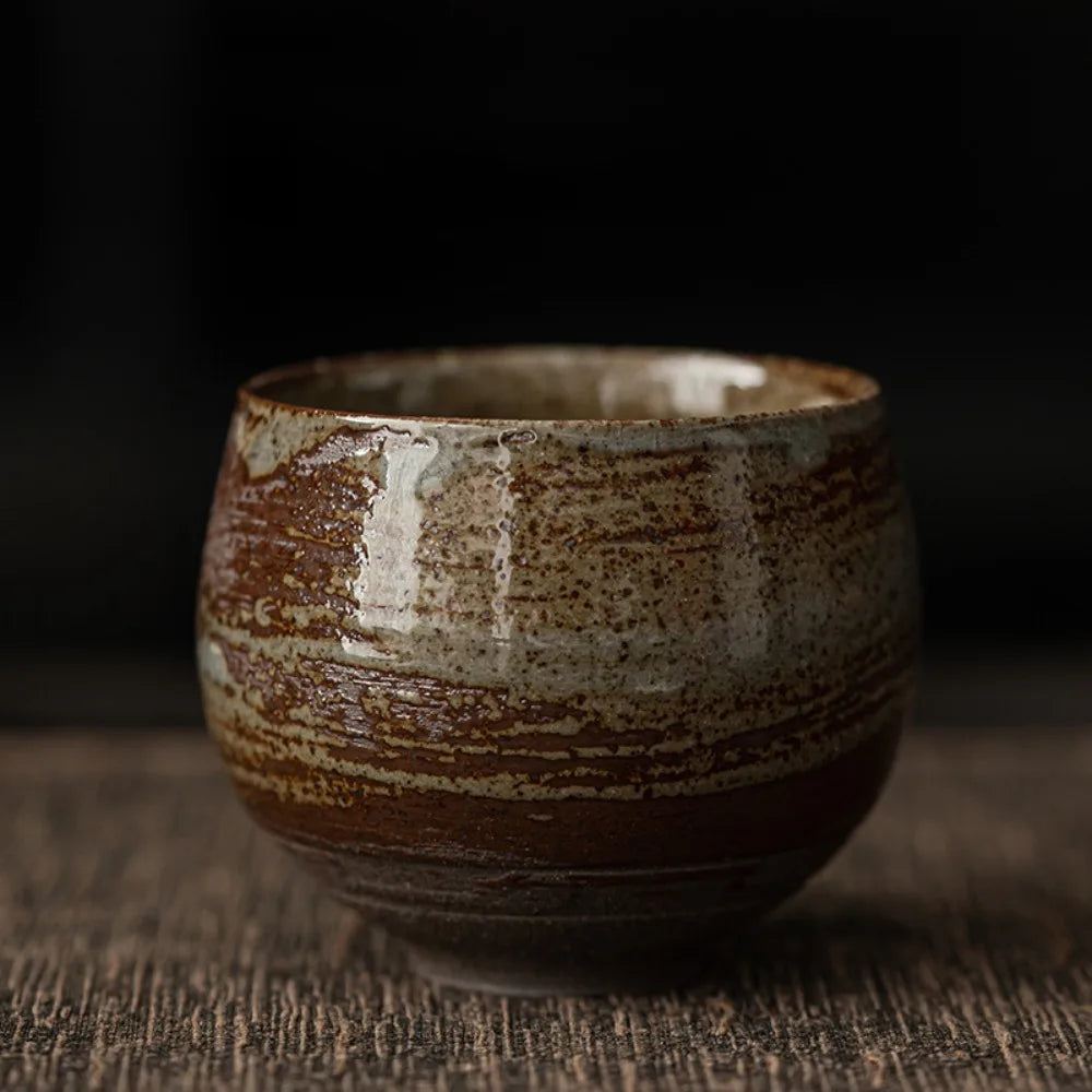 HAPPYDAY - Teaware Japanese Stoneware Tea Cup – Handmade Retro Master Cup