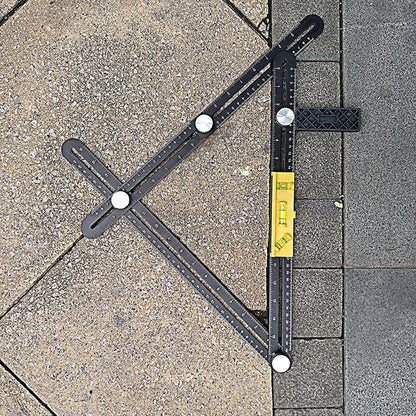 6 Fold Aluminum Alloy Angle Measuring Ruler – Precision Template Tool for Construction & DIY
