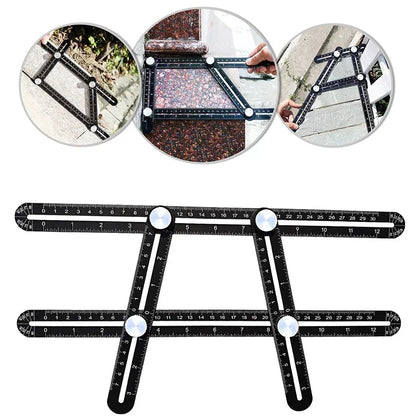 6 Fold Aluminum Alloy Angle Measuring Ruler – Precision Template Tool for Construction & DIY