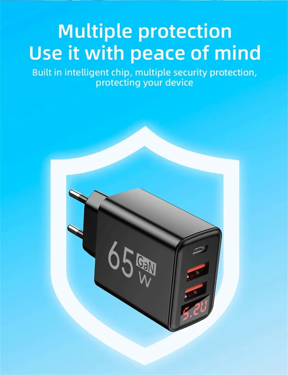 Anker - 65W GaN 3 Port Fast Charger