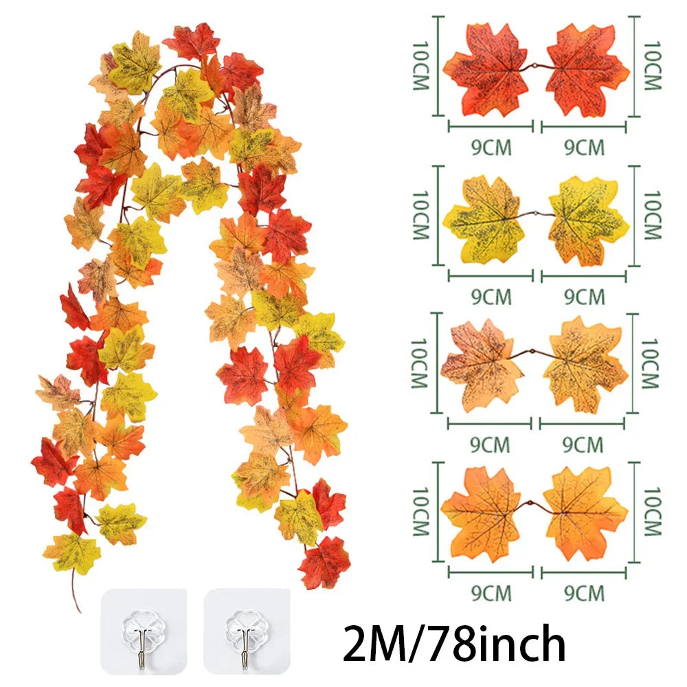 2M/78In - Artificial Fall Maple Leaf Garland