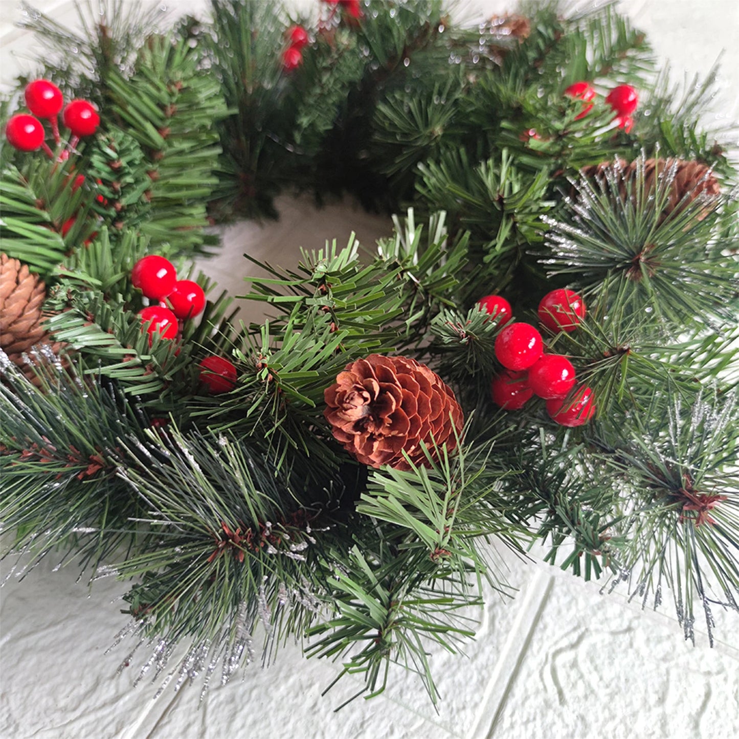 Glowing Pinecone Holiday Wreath