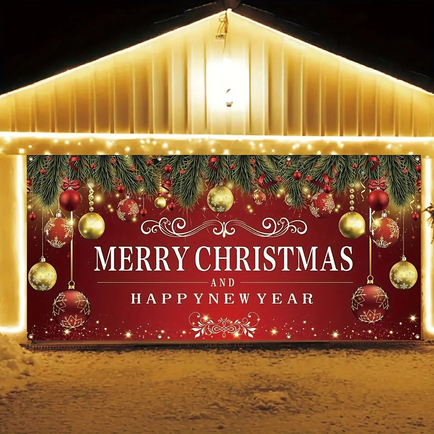 Merry Christmas Garage Banner