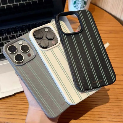 Green Stripe Lichee iPhone Case