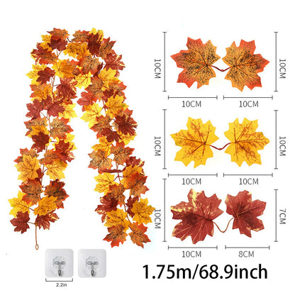 2M/78In - Artificial Fall Maple Leaf Garland