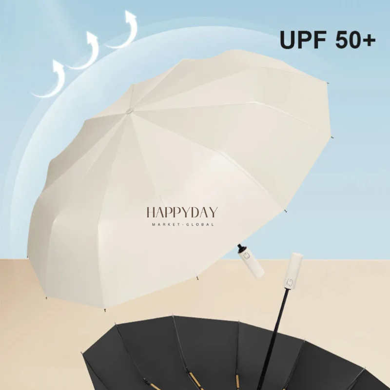 Large 24-Bone Automatic Umbrella – UV Protection, Windproof, Foldable Sunshade