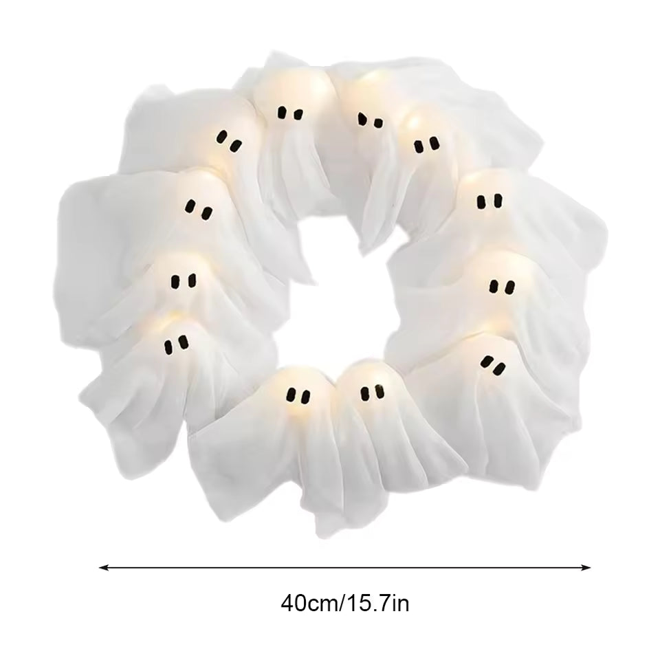 Lit Ghosts Wreath